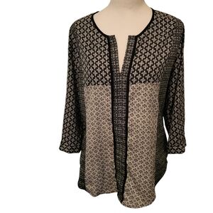 Antilia Femme Tunic Top Black/White sz M